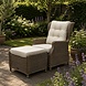 AVH-Collectie Ibiza lounge balkonset verstelbaar 4 delig bruin wicker | naturel mixed weave kussen