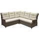 AVH-Collectie Ibiza hoek loungeset 3 delig verstelbaar bruin wicker | naturel mixed weave kussen