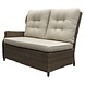 AVH-Collectie Ibiza hoek loungeset 3 delig verstelbaar bruin wicker | naturel mixed weave kussen
