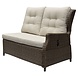 AVH-Collectie Ibiza hoek loungeset 3 delig verstelbaar bruin wicker | naturel mixed weave kussen