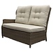 AVH-Collectie Ibiza hoek loungeset 4 delig verstelbaar bruin wicker | naturel mixed weave kussen