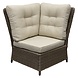 AVH-Collectie Ibiza hoek loungeset 4 delig verstelbaar bruin wicker | naturel mixed weave kussen