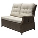 AVH-Collectie Ibiza hoek loungeset 4 delig verstelbaar bruin wicker | naturel mixed weave kussen