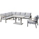 AVH-Collectie Lola dining hoek loungeset 6 delig verstelbare tafel latte zand