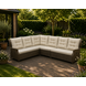 AVH-Collectie Ibiza dining hoek loungeset 5 delig verstelbaar bruin wicker | naturel mixed weave kussen