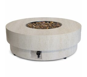 Happy Cocooning Happy Cocooning vuurtafel Estate rond 105 cm rond travertin Happy Cocooning Happy Cocooning vuurtafel Estate rond 105 cm rond travertin