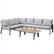 AVH-Collectie Lola hoek loungeset 5-delig aluminium latte zand teak