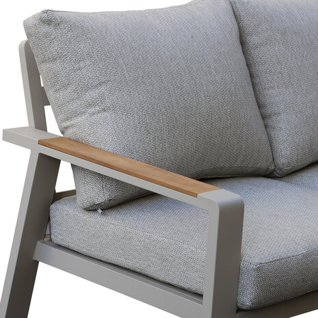 AVH-Collectie Lola hoek loungeset 5-delig aluminium latte zand teak