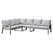 AVH-Collectie Lola hoek loungeset 5-delig aluminium latte zand teak