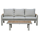 AVH-Collectie Lola stoel bank loungeset 4 delig latte zand aluminium teaktafel