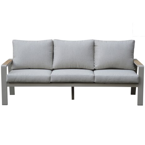 AVH-Collectie Lola stoel bank loungeset 4 delig latte zand aluminium teaktafel