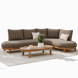 AVH-Collectie Eleganza organische hoek loungeset 3 delig hardhout AVH-Collectie Eleganza organische hoek loungeset 3 delig hardhout