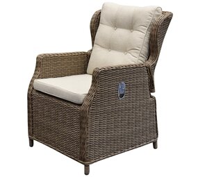 AVH-Collectie Ibiza dining tuinstoel verstelbaar bruin wicker | naturel mixed weave kussens AVH-Collectie Ibiza dining tuinstoel verstelbaar bruin wicker | naturel mixed weave kussens