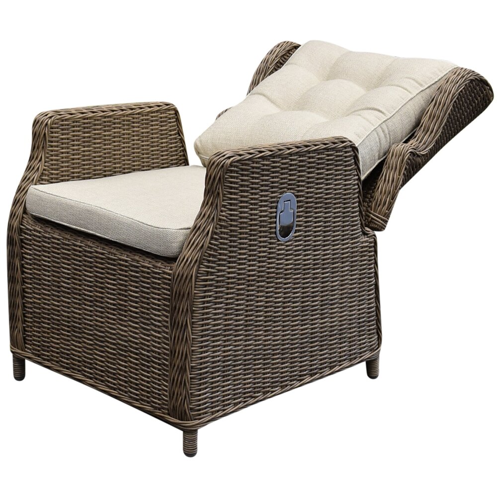 AVH-Collectie Ibiza dining tuinstoel verstelbaar bruin wicker | naturel mixed weave kussens AVH-Collectie Ibiza dining tuinstoel verstelbaar bruin wicker | naturel mixed weave kussens