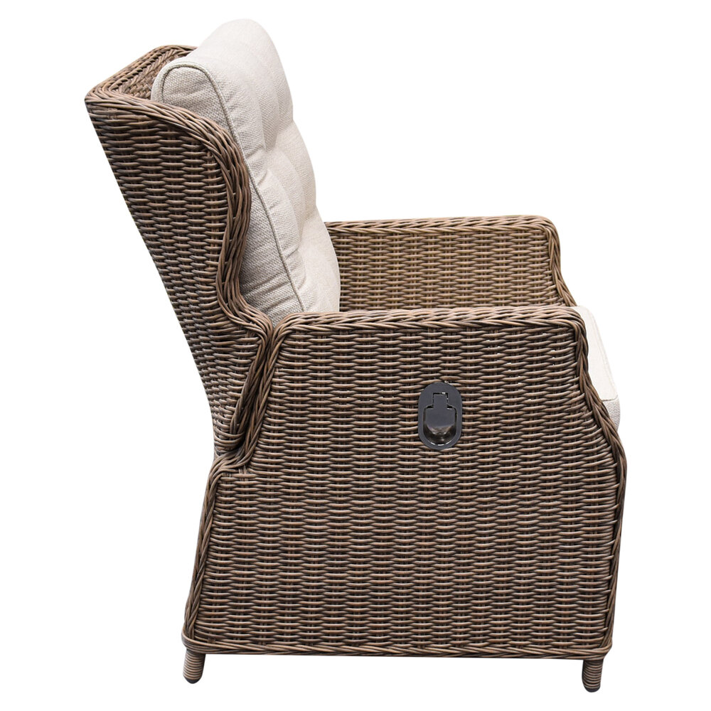 AVH-Collectie Ibiza dining tuinstoel verstelbaar bruin wicker | naturel mixed weave kussens AVH-Collectie Ibiza dining tuinstoel verstelbaar bruin wicker | naturel mixed weave kussens