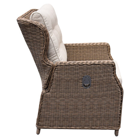 AVH-Collectie Ibiza dining tuinstoel verstelbaar bruin wicker | naturel mixed weave kussens AVH-Collectie Ibiza dining tuinstoel verstelbaar bruin wicker | naturel mixed weave kussens
