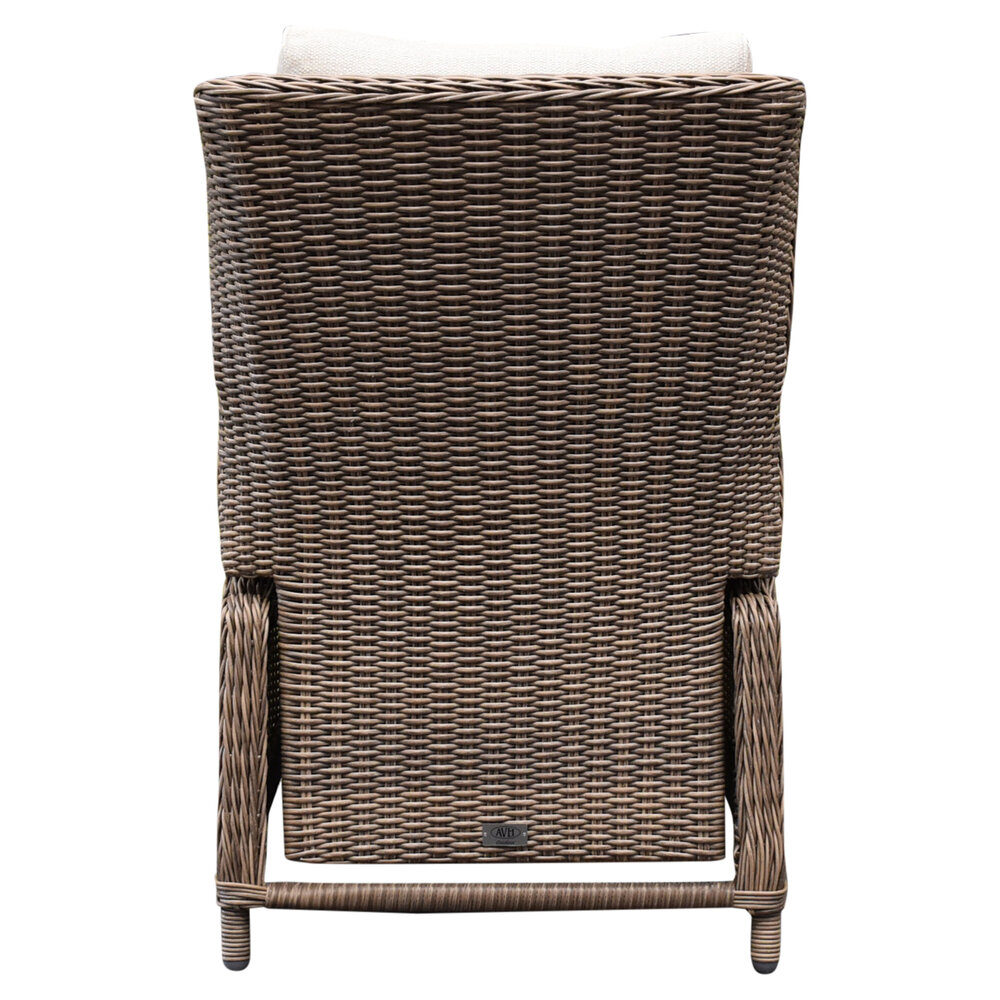 AVH-Collectie Ibiza dining tuinstoel verstelbaar bruin wicker | naturel mixed weave kussens AVH-Collectie Ibiza dining tuinstoel verstelbaar bruin wicker | naturel mixed weave kussens