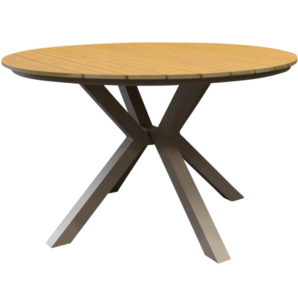 AVH-Collectie Quincy dining tuintafel latte 120xH75 cm rond polywood blad