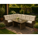 AVH-Collectie Ibiza dining hoek loungeset 7 delig verstelbaar bruin wicker | naturel mixed weave kussens AVH-Collectie Ibiza dining hoek loungeset 7 delig verstelbaar bruin wicker | naturel mixed weave kussens