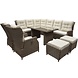 AVH-Collectie Ibiza dining hoek loungeset 9 delig verstelbaar bruin wicker | naturel mixed weave kussens AVH-Collectie Ibiza dining hoek loungeset 9 delig verstelbaar bruin wicker | naturel mixed weave kussens