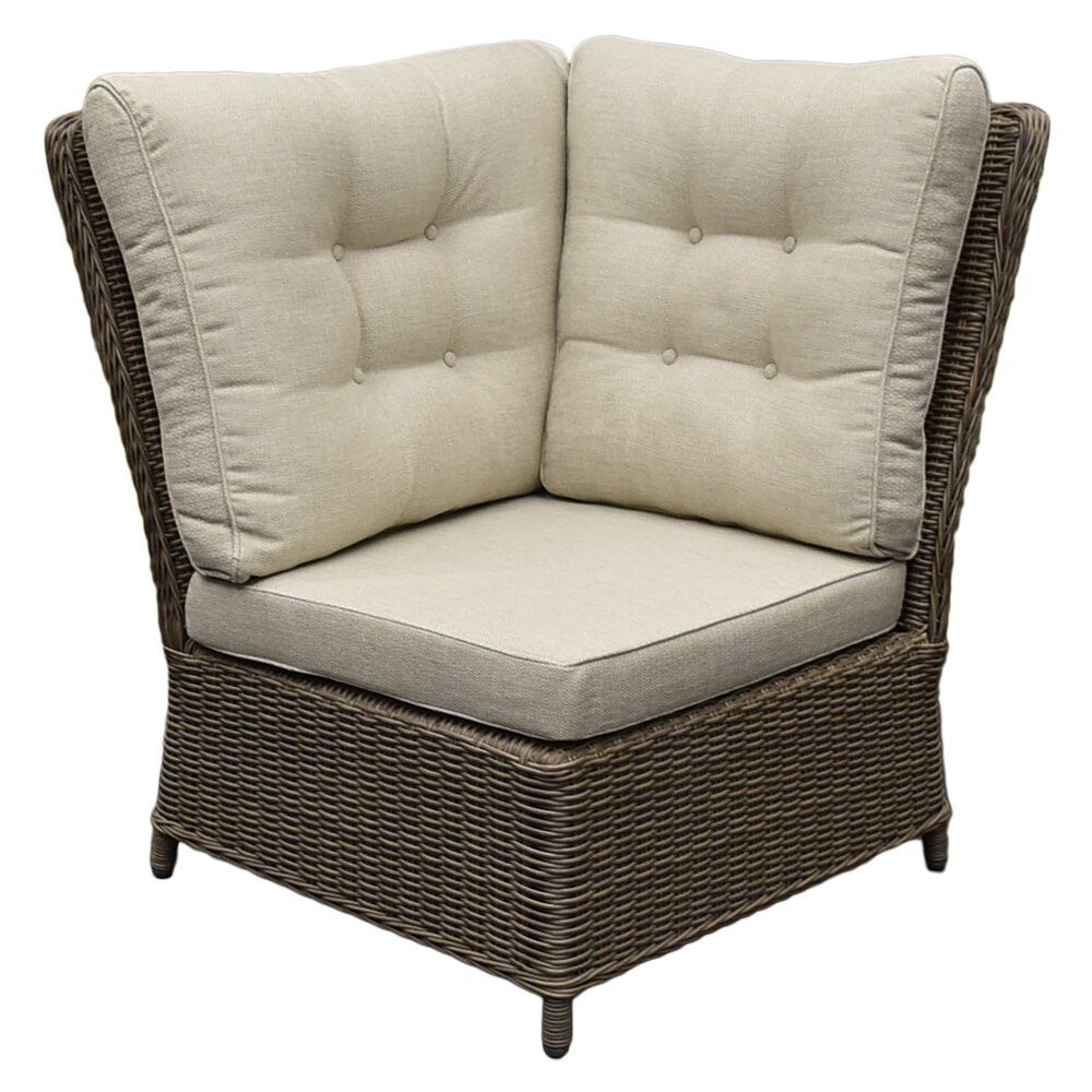 AVH-Collectie Ibiza dining hoek loungeset 9 delig verstelbaar bruin wicker | naturel mixed weave kussens AVH-Collectie Ibiza dining hoek loungeset 9 delig verstelbaar bruin wicker | naturel mixed weave kussens