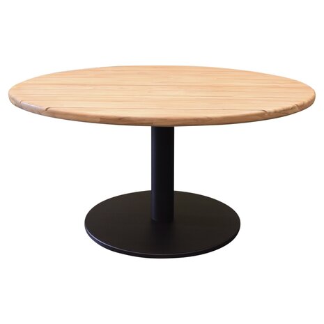 AVH-Collectie Torino low dining tuintafel teakblad 140 cm rond H71 cm antraciet AVH-Collectie Torino low dining tuintafel teakblad 140 cm rond H71 cm antraciet