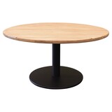 AVH-Collectie Torino low dining tuintafel teakblad 140 cm rond H71 cm terre / bruin