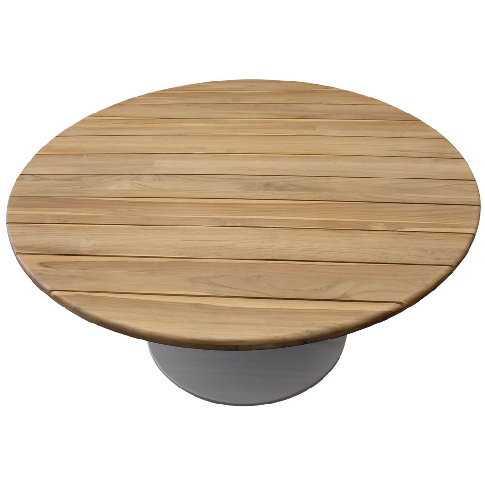 AVH-Collectie Torino low dining tuintafel teakblad 140 cm rond H71 cm latte AVH-Collectie Torino low dining tuintafel teakblad 140 cm rond H71 cm latte
