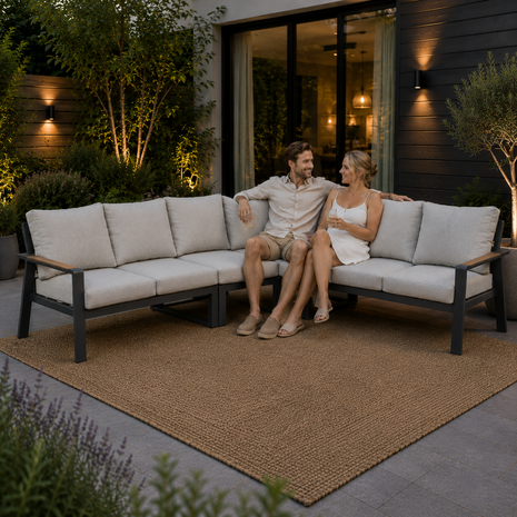 AVH-Collectie Lola hoek loungeset 4-delig aluminium antraciet
