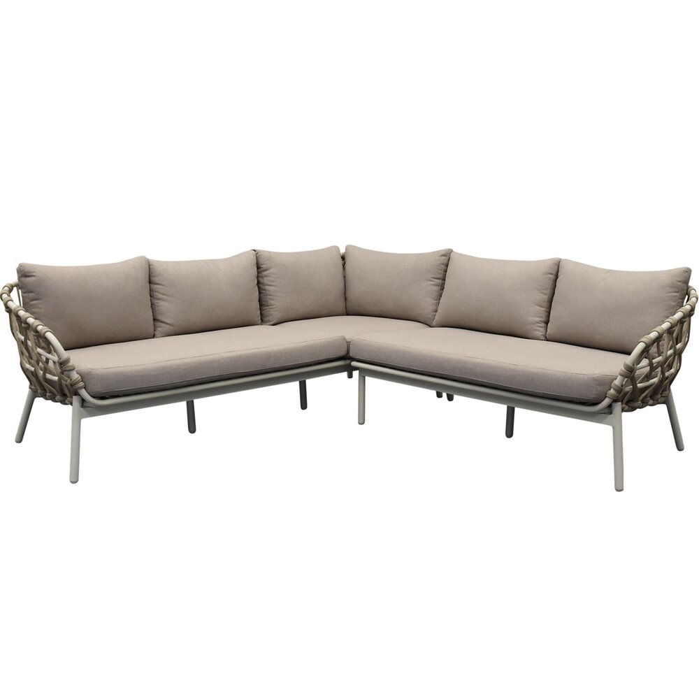AVH-Collectie Montreal hoekbank loungeset 2 delig taupe rope
