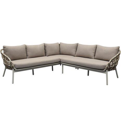 AVH-Collectie Montreal hoekbank loungeset 2 delig taupe rope
