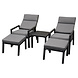 AVH-Collectie Santa Fe lounge balkonset 5 delig verstelbaar aluminium antraciet