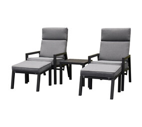 AVH-Collectie Santa Fe lounge balkonset 5 delig verstelbaar aluminium antraciet AVH-Collectie Santa Fe lounge balkonset 5 delig verstelbaar aluminium antraciet