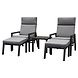 AVH-Collectie Santa Fe lounge balkonset 5 delig verstelbaar aluminium antraciet