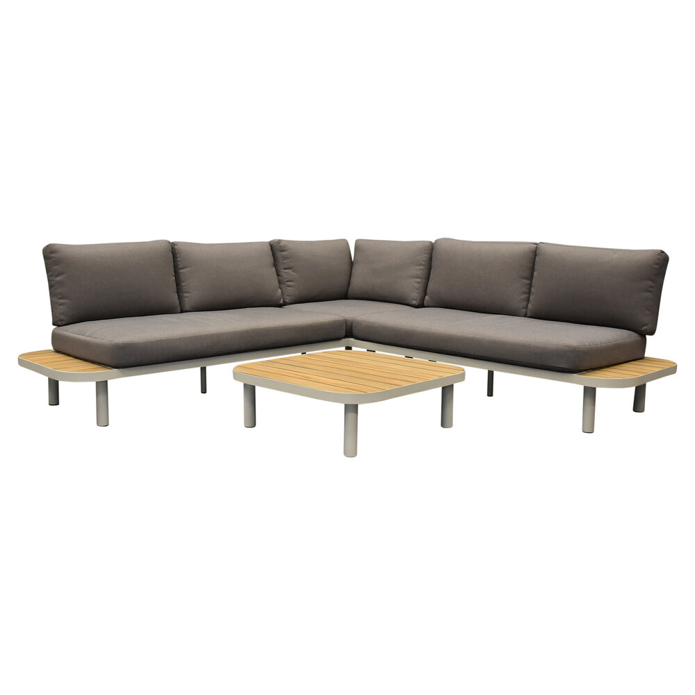 AVH-Collectie Amore platform hoek loungeset 3 delig latte zand aluminium AVH-Collectie Amore platform hoek loungeset 3 delig latte zand aluminium