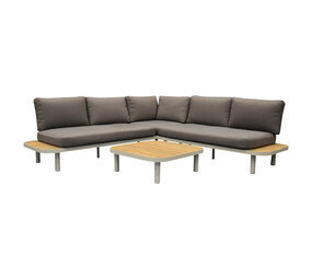 AVH-Collectie Amore platform hoek loungeset 3 delig latte zand aluminium AVH-Collectie Amore platform hoek loungeset 3 delig latte zand aluminium