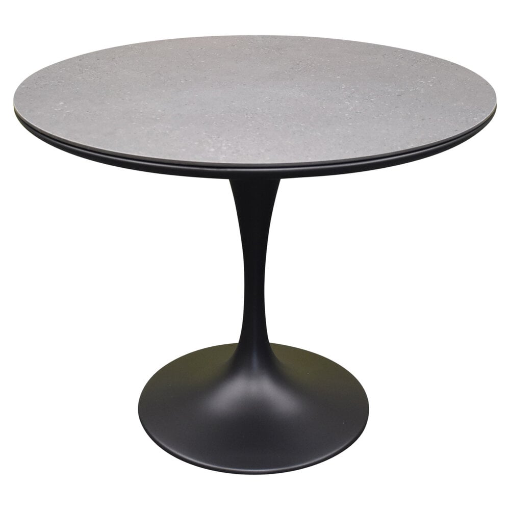 AVH-Collectie Flair dining tuintafel rond 90 cm antraciet keramiek