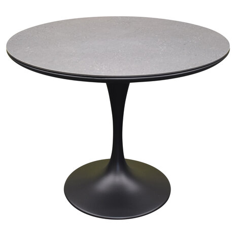 AVH-Collectie Flair dining tuintafel rond 90 cm antraciet keramiek