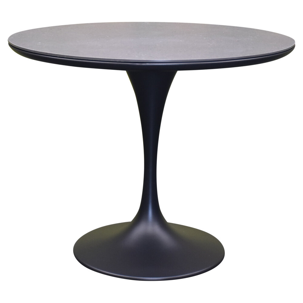 AVH-Collectie Flair dining tuintafel rond 90 cm antraciet keramiek