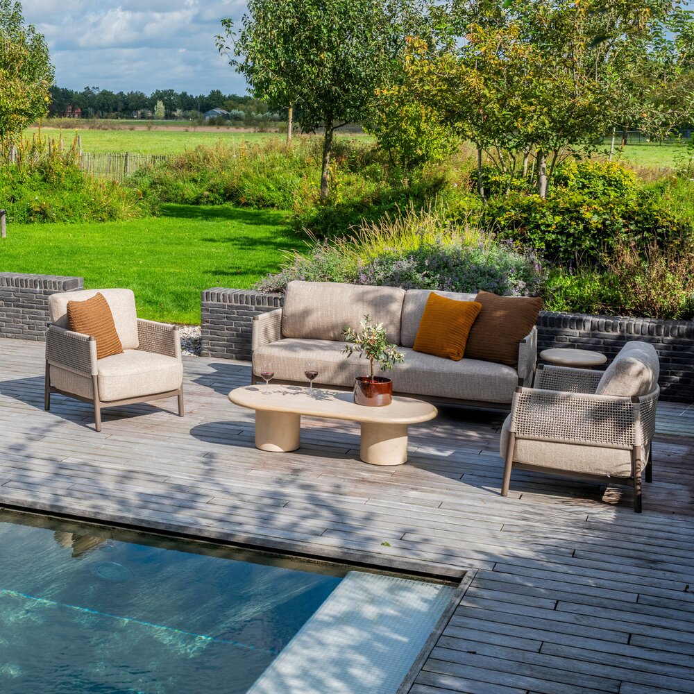 4 Seasons Outdoor Showrommodel Savanne stoel bank loungeset 3 delig terre 4 Seasons Outdoor 4 Seasons Outdoor Showrommodel Savanne stoel bank loungeset 3 delig terre 4 Seasons Outdoor