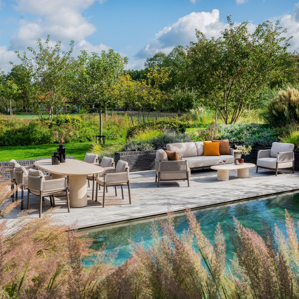 4 Seasons Outdoor Showrommodel Savanne stoel bank loungeset 3 delig terre 4 Seasons Outdoor 4 Seasons Outdoor Showrommodel Savanne stoel bank loungeset 3 delig terre 4 Seasons Outdoor