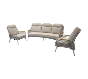 AVH-Collectie Monza stoel bank loungeset 3 delig verstelbaar latte rope AVH-Collectie Monza stoel bank loungeset 3 delig verstelbaar latte rope