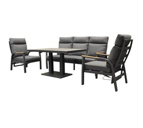 AVH-Collectie Kota stoel bank dining loungeset 4 delig verstelbare tafel antraciet AVH-Collectie Kota stoel bank dining loungeset 4 delig verstelbare tafel antraciet