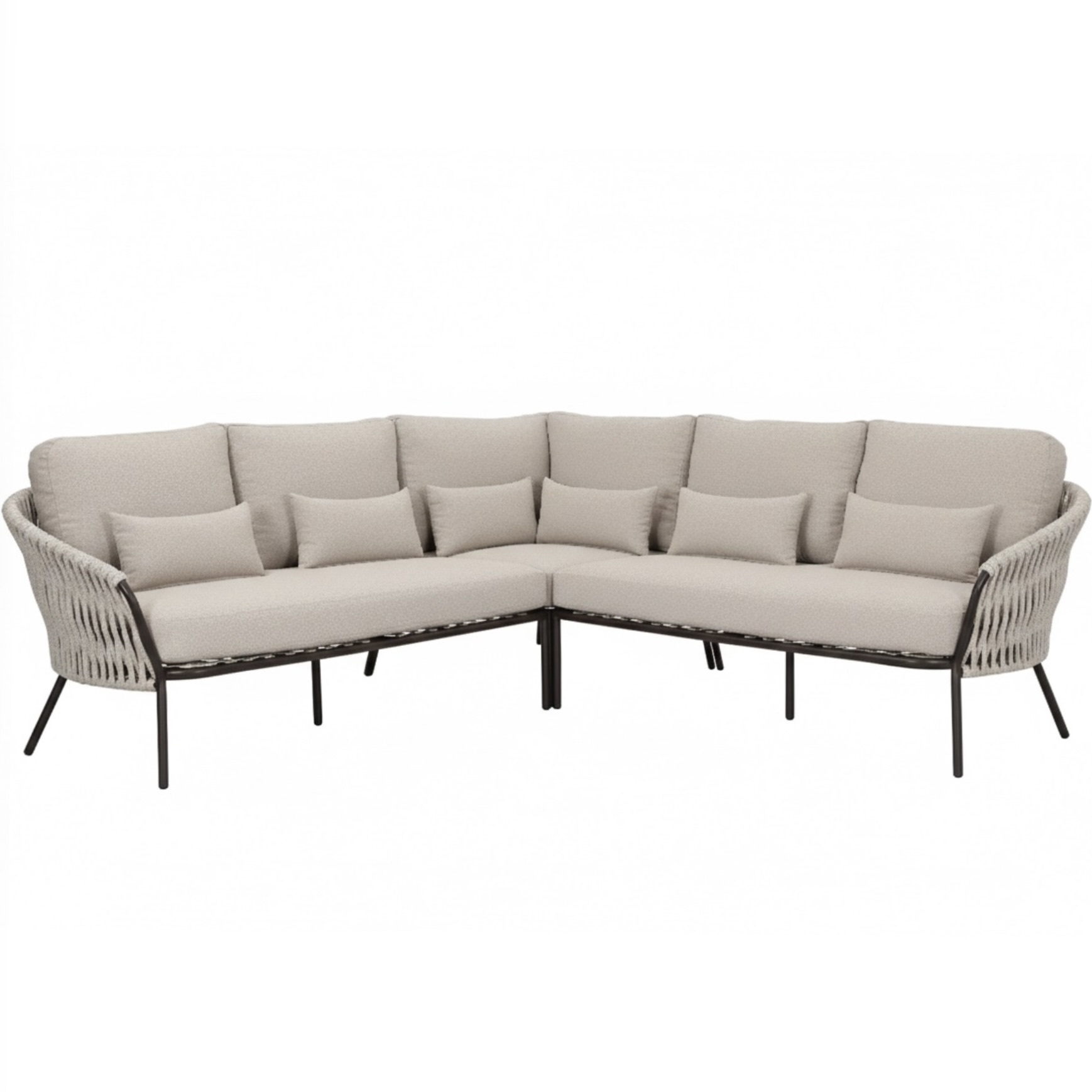 AVH-Collectie Sarenza hoek loungeset 3 delig zand rope terre frame
