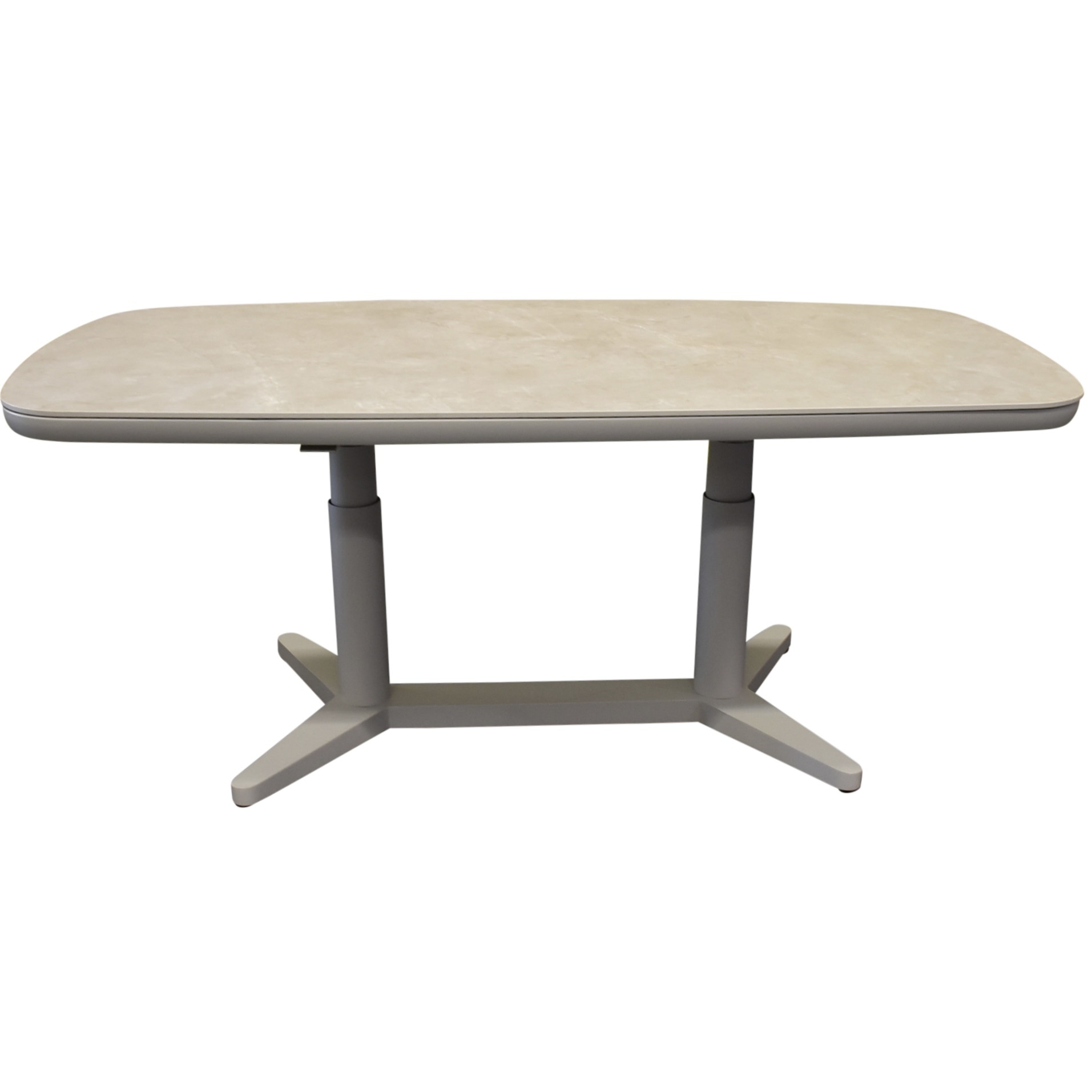 AVH-Collectie Lentas dining tuintafel boat shape 180x90xH53-74,5 cm in hoogte verstelbaar zand
