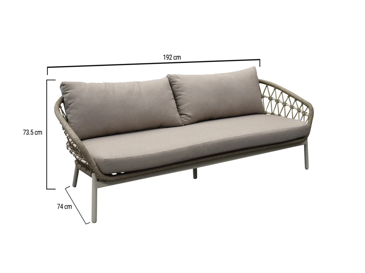 AVH-Collectie Montreal 3-zitsbank latte zand AVH-Collectie Montreal 3-zitsbank latte zand