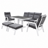 AVH-Collectie Vegas stoel bank dining loungeset 6 delig verstelbaar aluminium wit AVH-Collectie Vegas stoel bank dining loungeset 6 delig verstelbaar aluminium wit