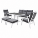 AVH-Collectie Vegas stoel bank dining loungeset 6 delig verstelbaar aluminium wit