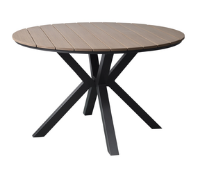 AVH-Collectie Quincy dining tuintafel antraciet 144xH75 cm rond polywood blad AVH-Collectie Quincy dining tuintafel antraciet 144xH75 cm rond polywood blad