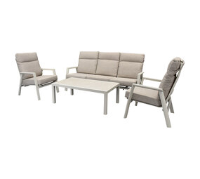 AVH-Collectie Vegas stoel bank loungeset 4 delig verstelbaar aluminium latte AVH-Collectie Vegas stoel bank loungeset 4 delig verstelbaar aluminium latte